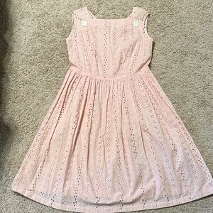 Vintage Pink Eyelet Dress